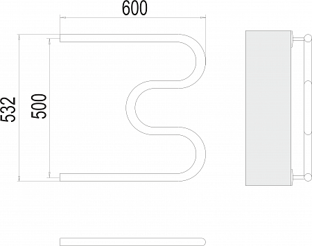 М-обр AISI 32х2 500х600 Полотенцесушитель  TERMINUS Владимир - фото 3