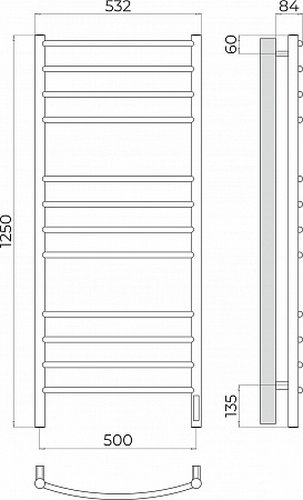 Классик П12 500х1250 Электро (quick touch) Полотенцесушитель TERMINUS Владимир - фото 3