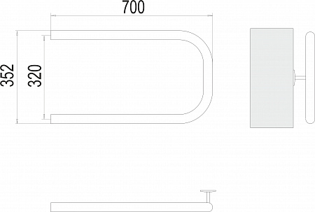 П-обр AISI 32х2 320х700 Полотенцесушитель  TERMINUS Владимир - фото 3
