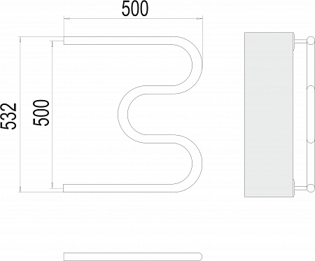 М-обр AISI 32х2 500х500 Полотенцесушитель  TERMINUS Владимир - фото 3