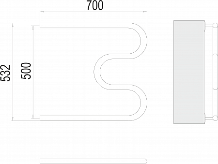 М-обр AISI 32х2 500х700 Полотенцесушитель  TERMINUS Владимир - фото 3