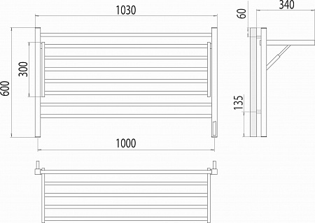 Горизонт П8 1000х600 электро КС ЧЕРНЫЙ МУАР (sensor quick touch) Полотенцесушитель TERMINUS Владимир - фото 5